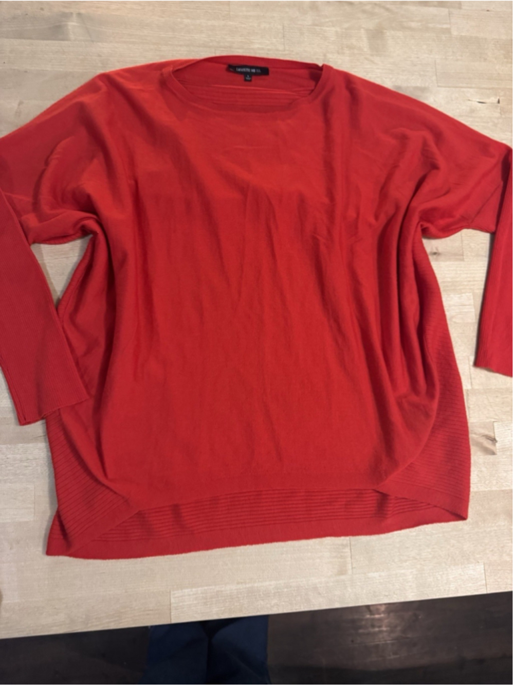 Lafayette 148 Women’s Red Wool Cocoon Dolman Sleeve Sweater NWOT Large